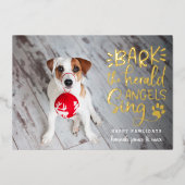 フェスティバルバークス |犬のペットの写真 箔シーズンカード (正面)