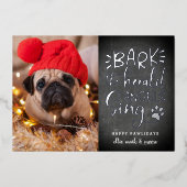 フェスティバルバークス |犬のペットの写真 箔シーズンカード (正面)