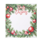 フェスティバルパインガーランドクリスマスグリーティング ノートパッド (正面)