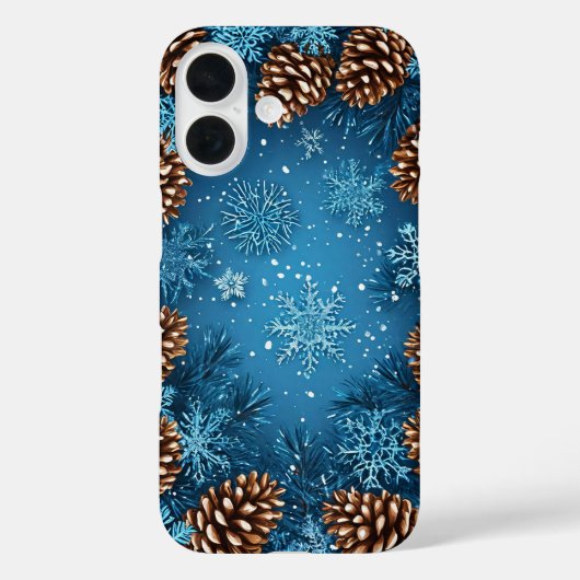 フェスティバルパインコーンと雪片 Case-Mate iPhoneケース (裏面)