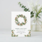 フェスティバルパインコーンfirリースメリークリスマス シーズンポストカード (スタンド正面)