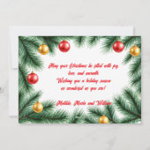 フェスティバルパインブランズボーブルフォトクリスマス シーズンカード (裏面)