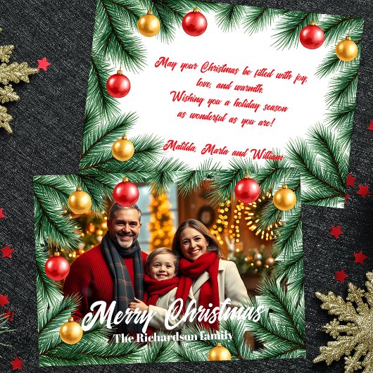 フェスティバルパインブランズボーブルフォトクリスマス シーズンカード