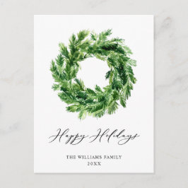 フェスティバルパインブランチリースクリスマスホリデイ ポストカード