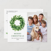 フェスティバルパインブランチリースクリスマスホリデイPHOTO ポストカード (正面/裏面)