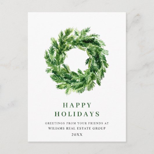 フェスティバルパインブランチリースクリスマス企業の ポストカード (正面)