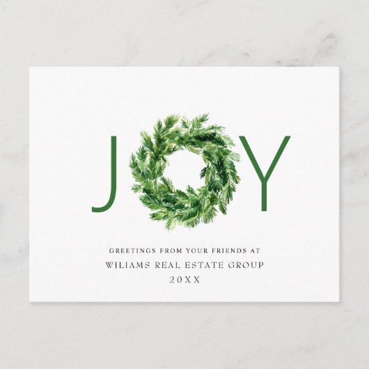 フェスティバルパインブランチリースクリスマス企業の ポストカード (正面)