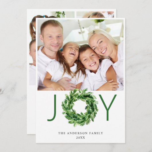 フェスティバルパインブランチリースクリスマス4写真 シーズンカード (正面/裏面)