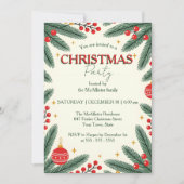 フェスティバルパインブランチ赤ベリークリスマスパーティー 招待状 (正面)