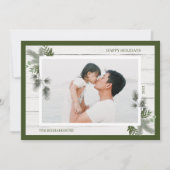 フェスティバルパイン素朴と白い木製のシープラップ写真 シーズンカード (正面)