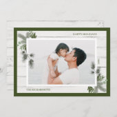 フェスティバルパイン素朴と白い木製のシープラップ写真 シーズンカード (正面/裏面)