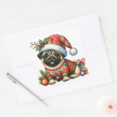 フェスティバルパグスティッカー スクエアシール (封筒)