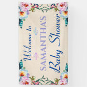 フェスティバルパステルボホフローラベビーシャワーウェルカム 横断幕 (縦)