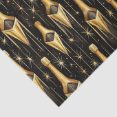 フェスティバルパターンと金ゴールドシャンパンボトル 薄葉紙 (詳細)