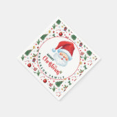 フェスティバルパターンサンタメイムメリークリスマス スタンダードカクテルナプキン (角)