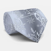 フェスティバルパターンホリデーブルースノーフレークウィンター#2 ネクタイ (ロール)