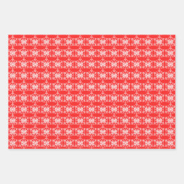 フェスティバルパターン（の模様が）あるスノーフレーク品揃え。 ラッピングペーパーシート