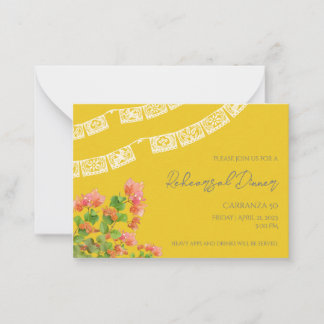 フェスティバルパペルピカドリハーサルディナー招待状 ノートカード