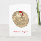 フェスティバルパンゴリン絶滅危惧種クリスマス動物 カード (正面)
