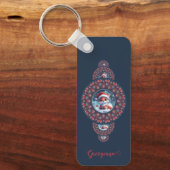 フェスティバルパーソナライズされたかわいいキツネ装飾曼荼羅 キーホルダー (正面)