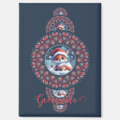 フェスティバルパーソナライズされたかわいいキツネ装飾曼荼羅 マグネット (正面)