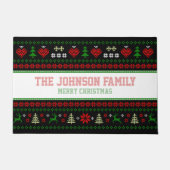 フェスティバルパーソナライズされたの醜いクリスマスセーター ドアマット (正面)