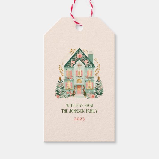 フェスティバルパーソナライズされたギフトラベル ギフトタグ (正面)