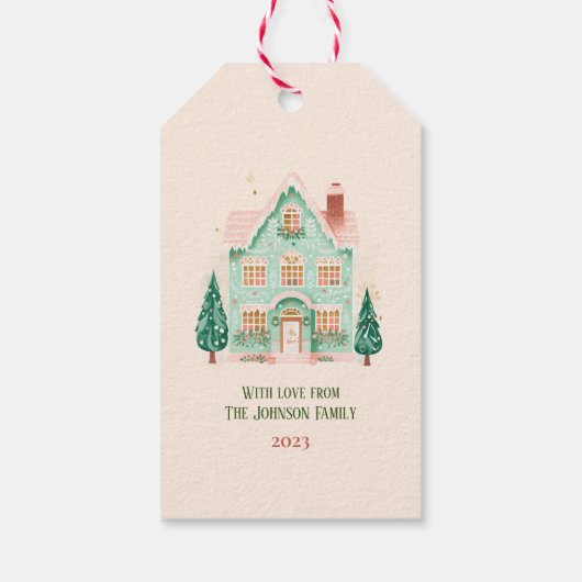 フェスティバルパーソナライズされたギフトラベル ギフトタグ (裏面)