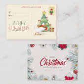 フェスティバルパーソナライズされたクリスマスグリーティングカード ノートカード (正面/裏面)