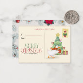 フェスティバルパーソナライズされたクリスマスグリーティングカード ノートカード (正面/裏面インサイチュ)