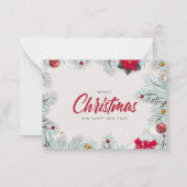 フェスティバルパーソナライズされたクリスマスグリーティングカード ノートカード (裏面)