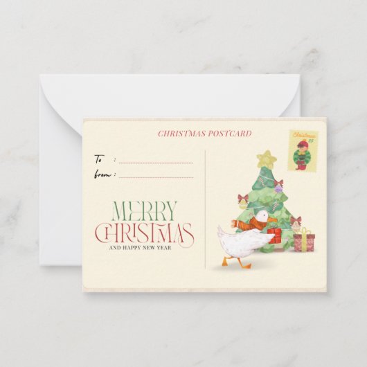 フェスティバルパーソナライズされたクリスマスグリーティングカード ノートカード (正面)