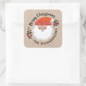 フェスティバルパーソナライズされたクリスマスサンタクロース スクエアシール (バッグ)