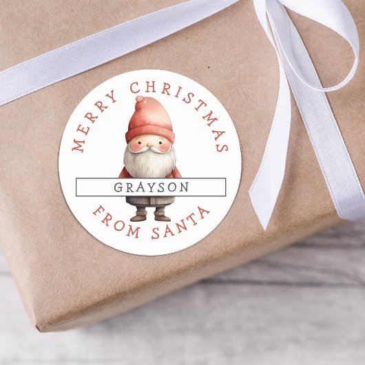 フェスティバルパーソナライズされたサンタクリスマスステッカー ラウンドシール