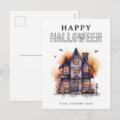 フェスティバルパーソナライズされたハロウィーンハウス実在エテート シーズンポストカード (正面/裏面)