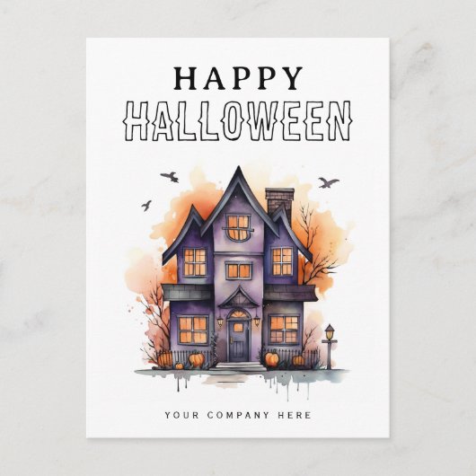 フェスティバルパーソナライズされたハロウィーンハウス実在エテート シーズンポストカード (正面)