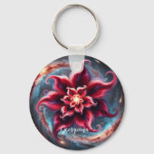 フェスティバルパーソナライズされたフローラポインセチア銀河系 キーホルダー (正面)