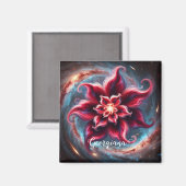 フェスティバルパーソナライズされたフローラポインセチア銀河系 マグネット (正面/裏面)