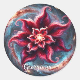 フェスティバルパーソナライズされたフローラポインセチア銀河系 ラウンドシール