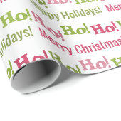 フェスティバルパーソナライズされたホホホホホクリスマスホリデー ラッピングペーパー (ロールコーナー)