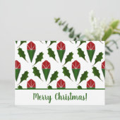 フェスティバルパーソナライズされたホリデーレッドローゼス&ホリーアート シーズンカード (スタンド正面)