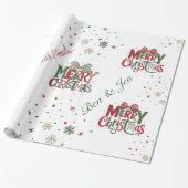 フェスティバルパーソナライズされたメリークリスマス ラッピングペーパー (アンロールド)