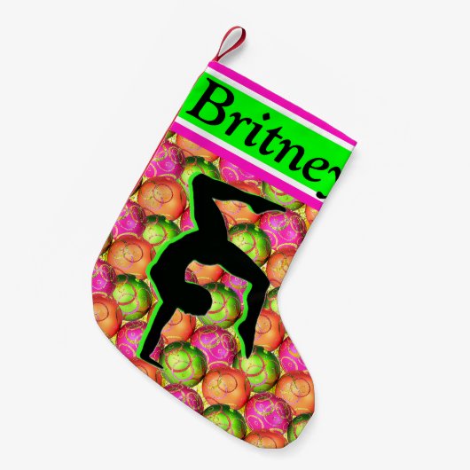 フェスティバルパーソナライズされた体操クリスマスストッキング スモールクリスマスストッキング (正面 (吊り時))