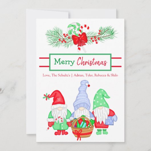 フェスティバルパーソナライズされた格言ホリデークリスマス カード (正面)