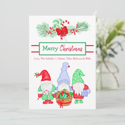 フェスティバルパーソナライズされた格言ホリデークリスマス カード (スタンド正面)