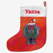 フェスティバルパーソナライズされた象クリスマス ラージクリスマスストッキング (裏面)