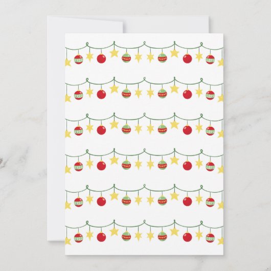 フェスティバルパーティークリスマスファミリーおもしろいディナー 招待状 (裏面)