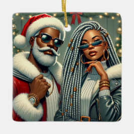 フェスティバルパーティーサンタ セラミックオーナメント