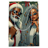 フェスティバルパーティーサンタ ミディアムペーパーバッグ (正面)