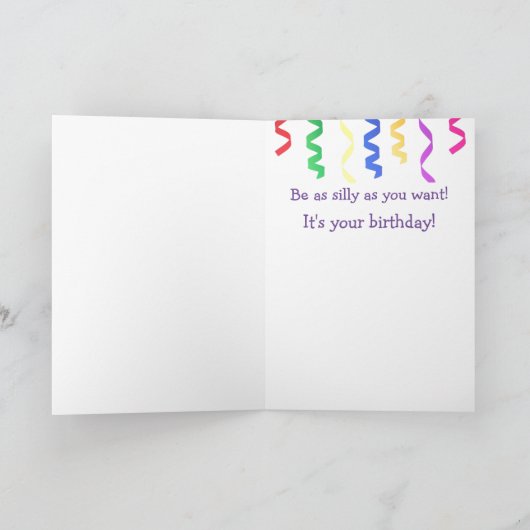 フェスティバルパーティースカンク誕生日 カード (内部)